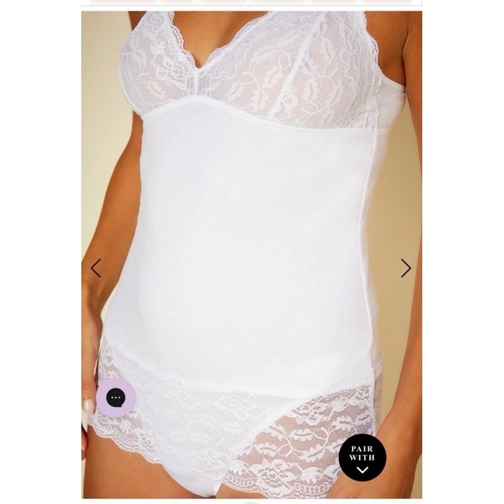NWT Cosabella [ 2X ] Everyday‎ Lace Cup Camisole Tank in White #T2216